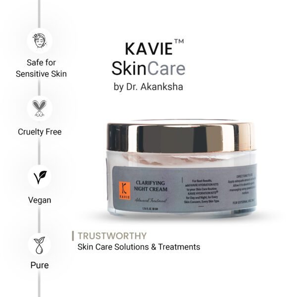 Clarifying Night Cream - with Retinol, Ashwagandha Advanced Skin Treatment for Men & Women - Image 4