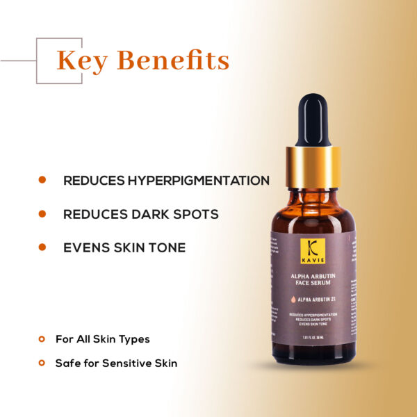 Alpha Arbutin 2% Face Serum with Hyaluronic Acid, Vitamin E,  Niacinamide | Hyperpigmentation & Dark spots - Image 2