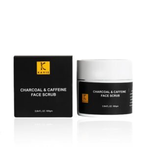 Face Scrub charcoal & caffeine with Coffee & Caffeine , pro vitamin B5 -KAVIE Skincare