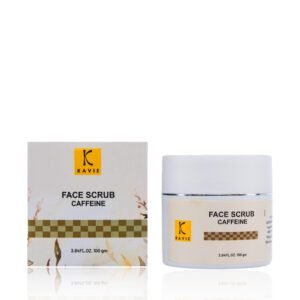 Caffeine Face Scrub with Hyaluronic Acid, glycolic acid- kavie skincare