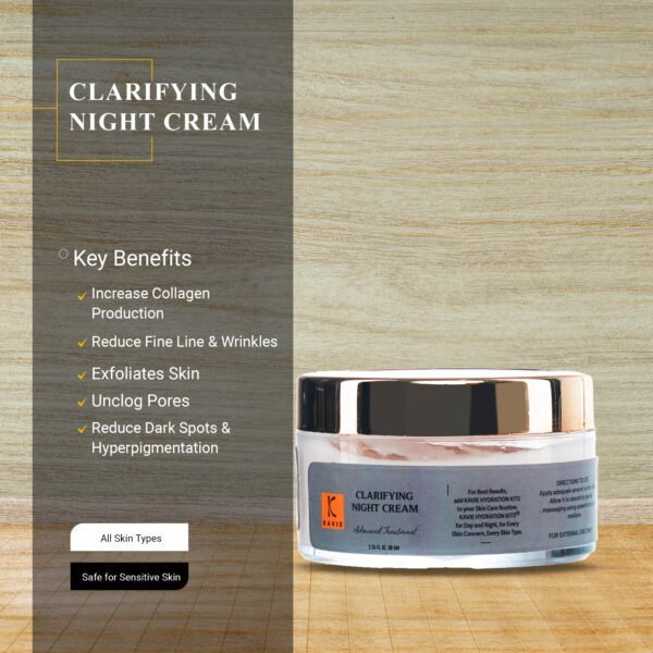 Clarifying Night Cream - with Retinol, Ashwagandha Advanced Skin Treatment for Men & Women - Image 2