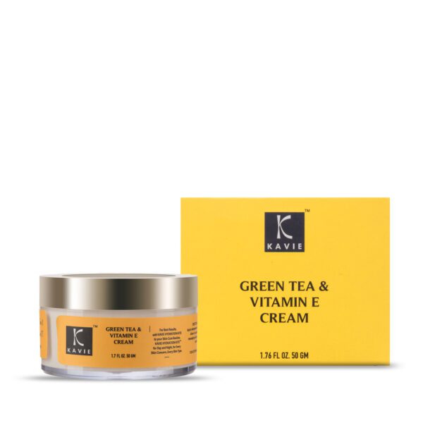 Green Tea & Vitamin E Face Cream with Jojoba Oil, Glycolic Acid for Blemish free Skin Men & Women
