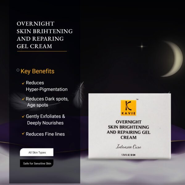 Overnight Skin Brightening and Repairing Gel Face Cream for Men & Women - Image 2